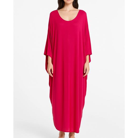Frenckenberger Kaftan Dress Pink 100% Cashmere OSFM One Size Fits Many NWOT $950 - Picture 1 of 11